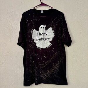 🔥5 for $25🔥 Happy Halloween Bleach Splatter Vinyl Ghost Graphic Tee Shirt